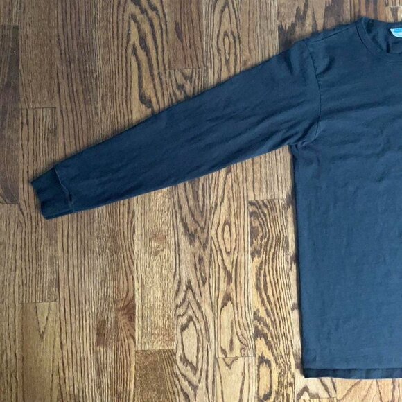 Champion Sweatshirt L Big Spell Out Logo Reverse Weave Pullover Black Crewneck - Picture 3 of 5